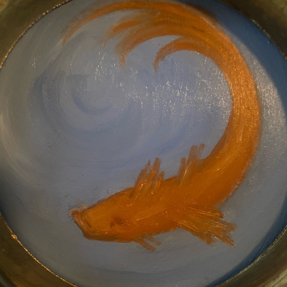 Orange Fish Bowl Decor